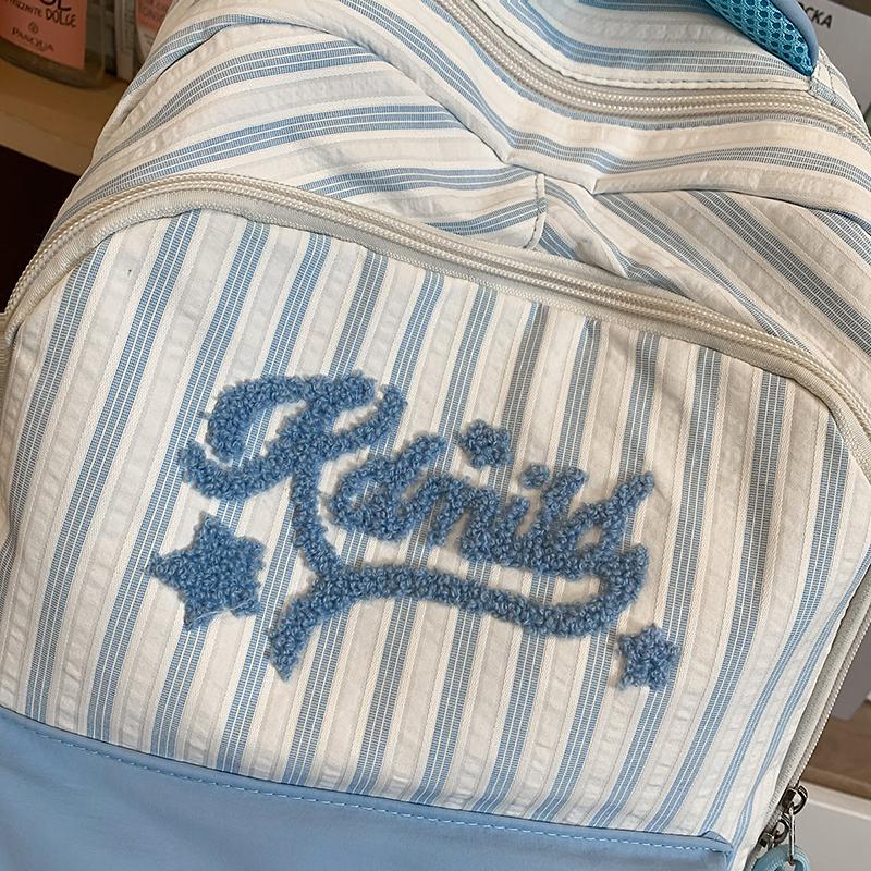 Gestreifter Rucksack für Gymnasiasten mit hoher Kapazität