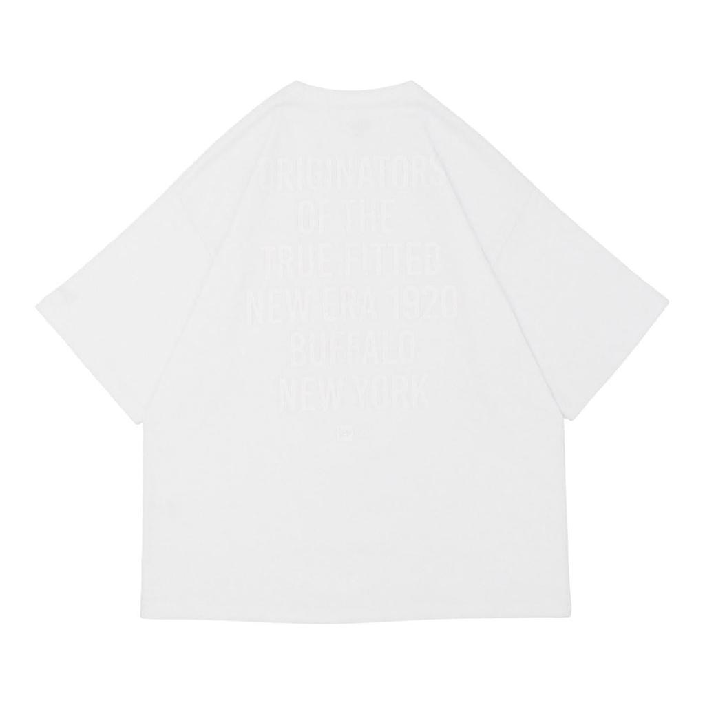 New Era Oversized White Typography T-Shirt S/S