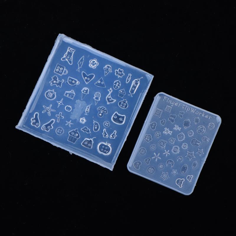 3D Button Nail Art Silicone Mold Multi Patterns Small Size Reusable Manicure Tool for Beginners Home Nail Decoration