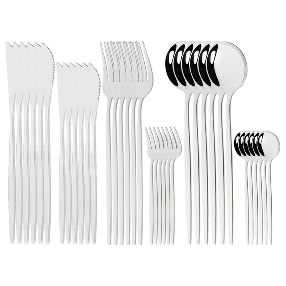 

36 шт., набор столовой посуды из нержавеющей стали мятного золота, десертный нож, вилка для торта, кофейная ложка, набор столовых приборов, кухонная посуда, набор столового серебра серебряный