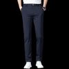 ROMON Men's Summer Ice Silk Straight Business Casual Pants
