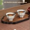 KAMJOVE Pure Titanium Double-Layer Anti-Scald Small Tea Cup Tasting Cup Master Tea Cup Kung Fu Tea Cup Home Use