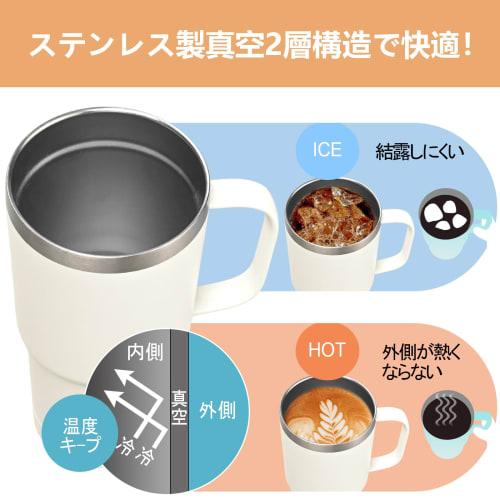 Livole Vacuum Insulated Tumbler with Handle, Keeps Hot or Cold, 600ml Capacity, Coffee Cup, Travel Mug, Large Capacity with Lid, Stainless Steel Doubl