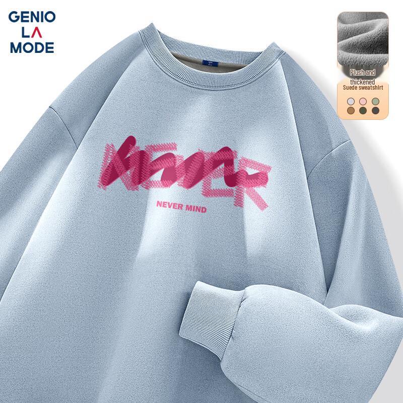 

GENIOLAMODE Men s Fleece-Lined Suede Winter Sweatshirt 3XL