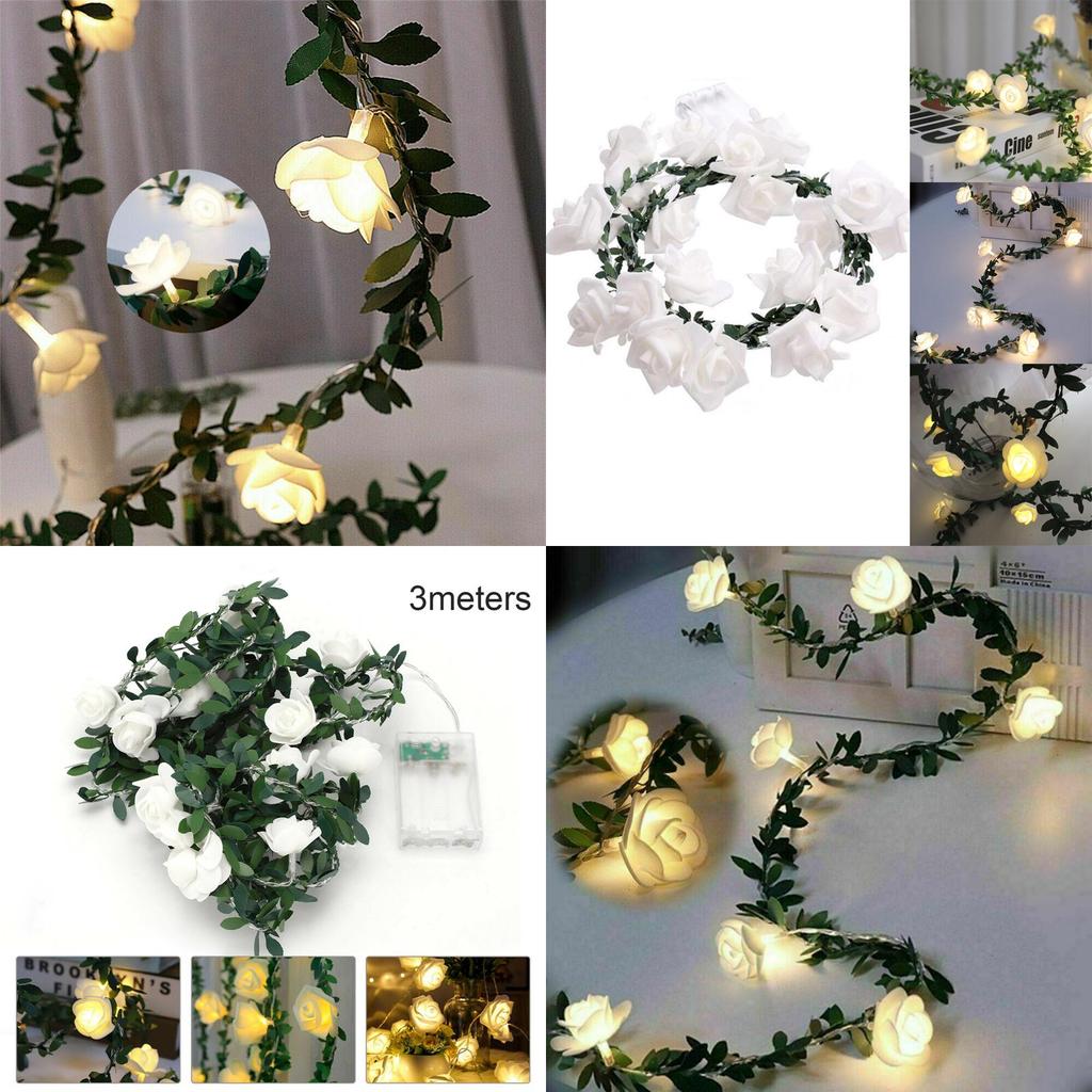 Enchanting 3m Rose Led Fairy String Lights With Warm White Glow For Indoor Outdoor Wedding Decor