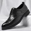 Autumn Business Formal Leather Shoes For All Seasons Men British Style Korean Style Pointed Toe Lace-up Leather Shoes Size 37-44