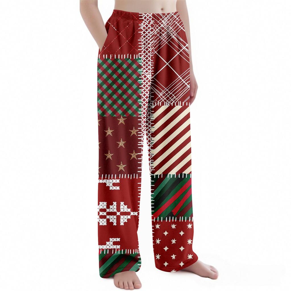 Kinderhose mit Weihnachtsmuster, Plüsch-Freizeithose