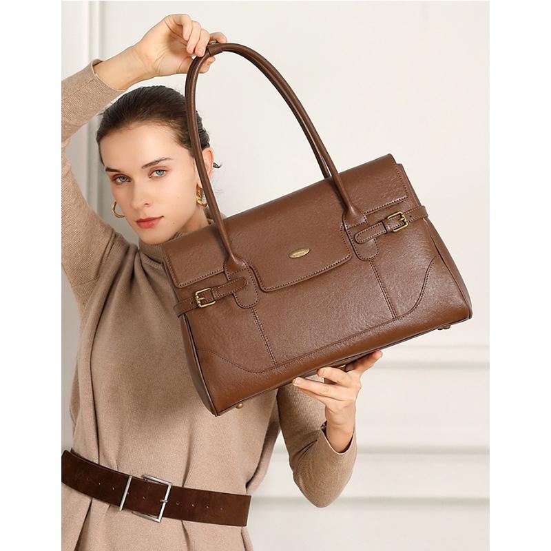Top da Donna Borsa Sottobraccio in Vera Pelle Borse a Mano di Lusso da Donna in Vera Pelle Borse Tote da Pendolarismo ad Alta Capacità