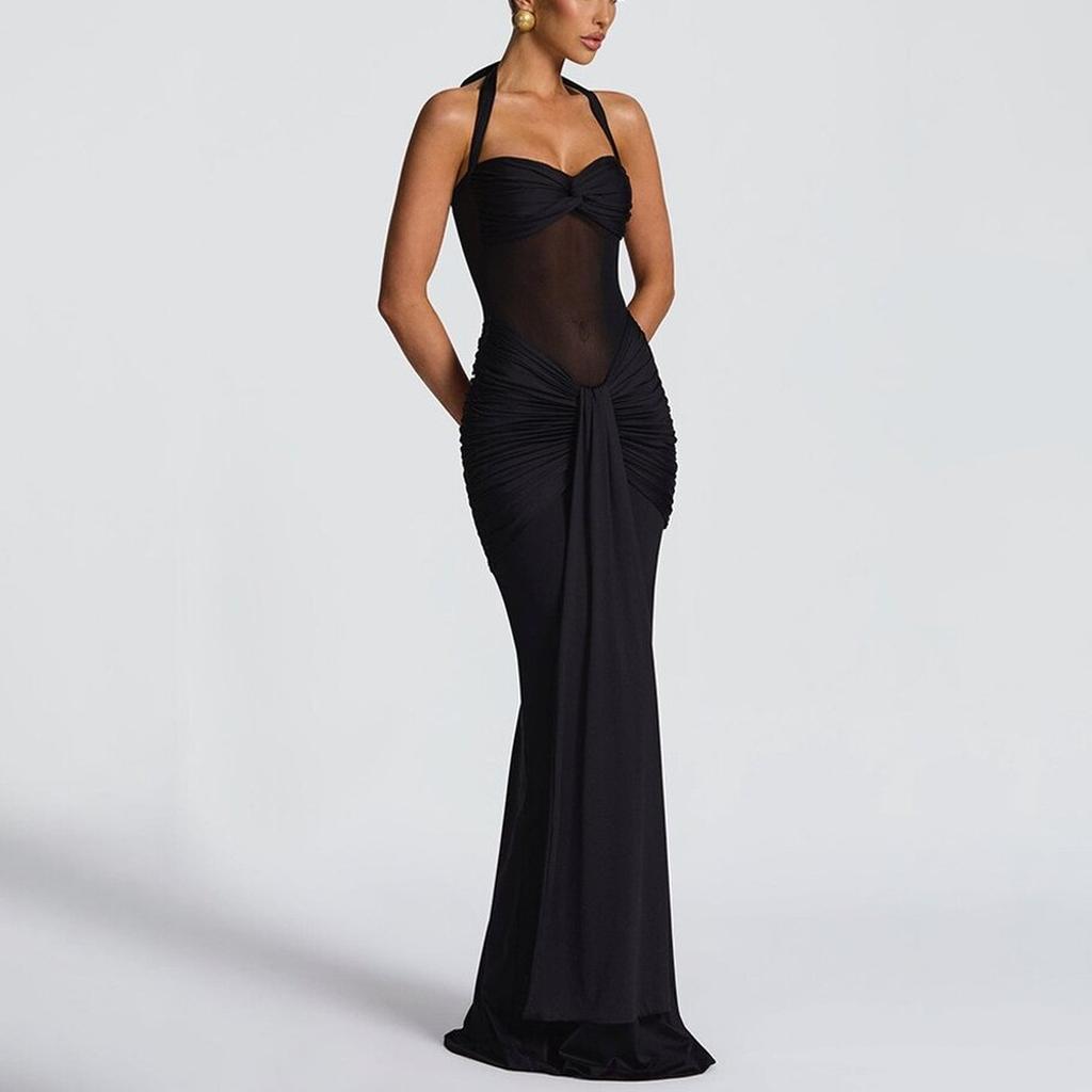 Elegancka Modna Seksowna Dopasowana Sukienka Bez Pleców Dla Kobiet