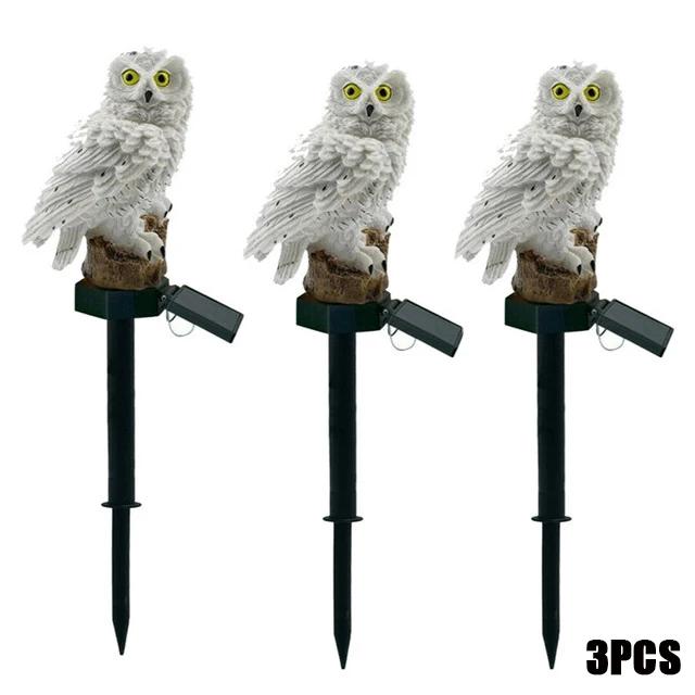 Lumières Solaires Extérieures Lampes de Jardin LED Hibou Alimentées par l'Énergie Solaire Lampes Pelouse Animal Hibou Lampe Solaire Étanche pour Décoration de Noël