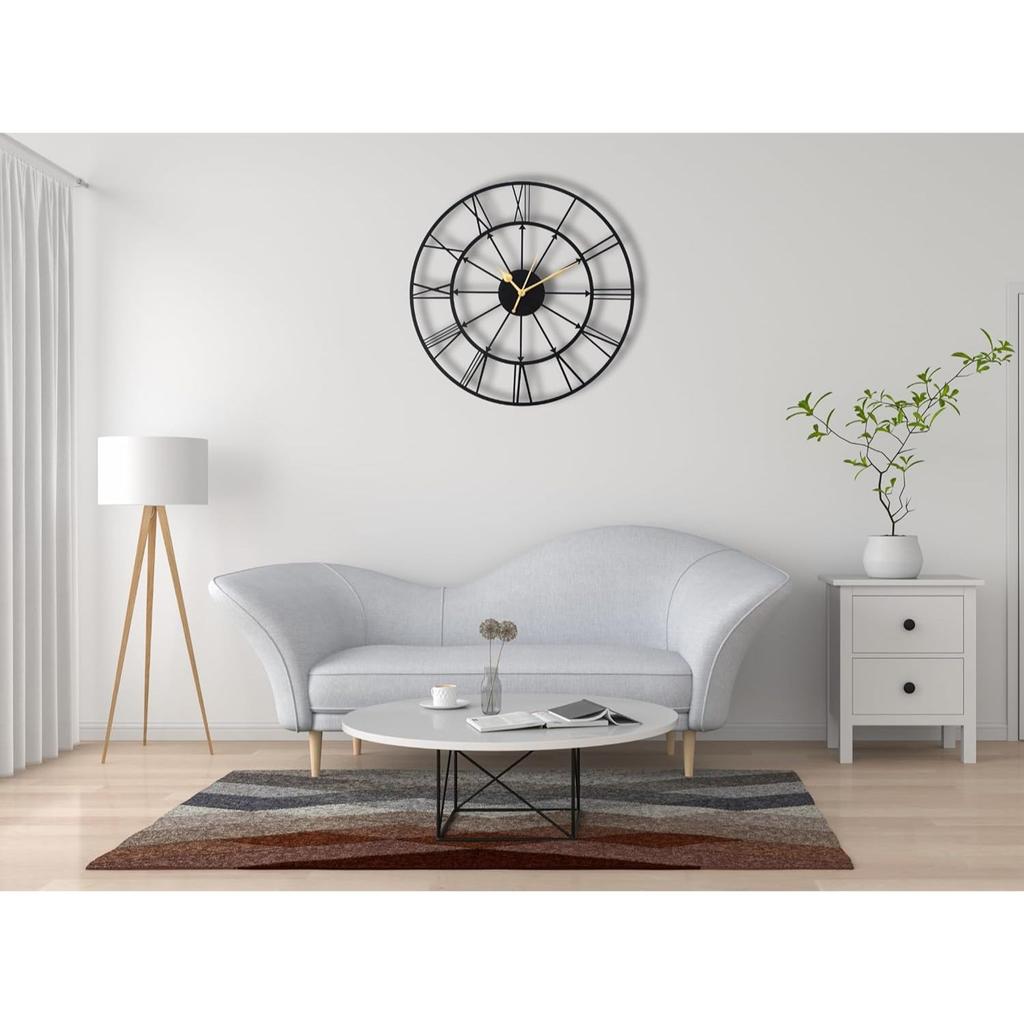 Luxurious Roman Modern Metallic Analog Wall Clock for Home, Office, Living Room, Bedroom, Kids Room and Kitchen (37 X 37 Cm) |