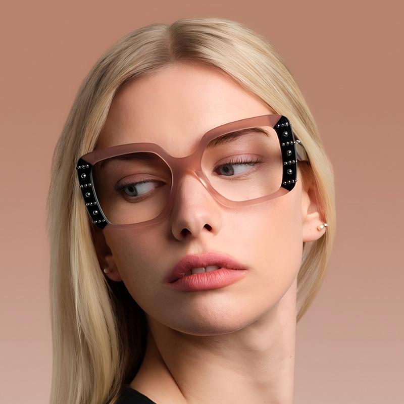 Square Anti-blue Light Large Frame Eyeglasses Fashion Street Optical Presbyopia Glasses Ladies Customization Myopia Glasses