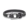 European American Fashion Stainless Steel U-shaped Horseshoe Buckle Trendy Unisex Black Rope Double-layer Bracelet