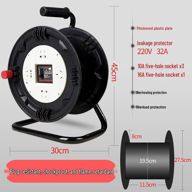 Mobile Cable Reel Spool: Empty Winder for Cables, Take-up and Extension Cord Management