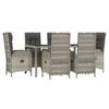 VidaXL Garden Dining Furniture and Cushions 7 Pcs Grey Rattan 3185026