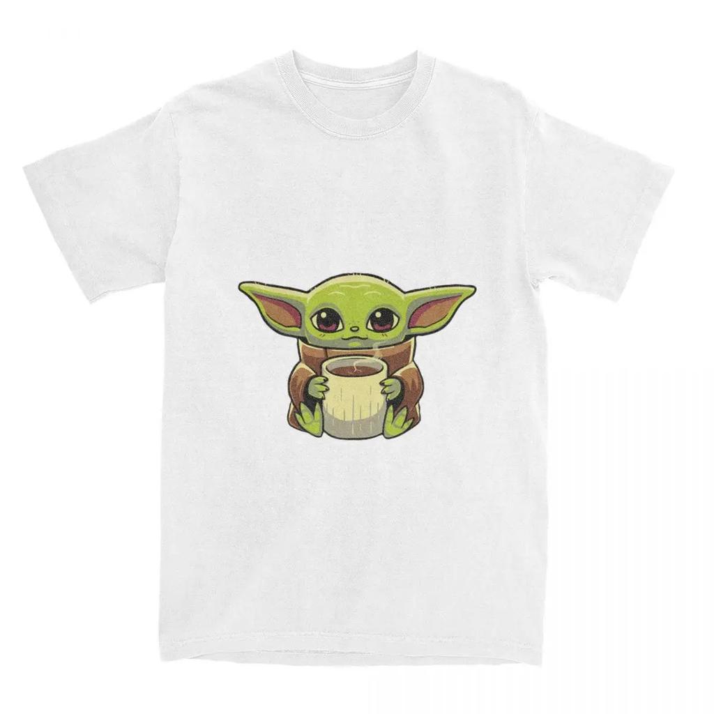 Star Jedi Knight Mandalorian Baby Yoda T-Shirt Fashion Pure Cotton Tees Crew Neck Short Sleeve T Shirt 4XL Clothes Unisex