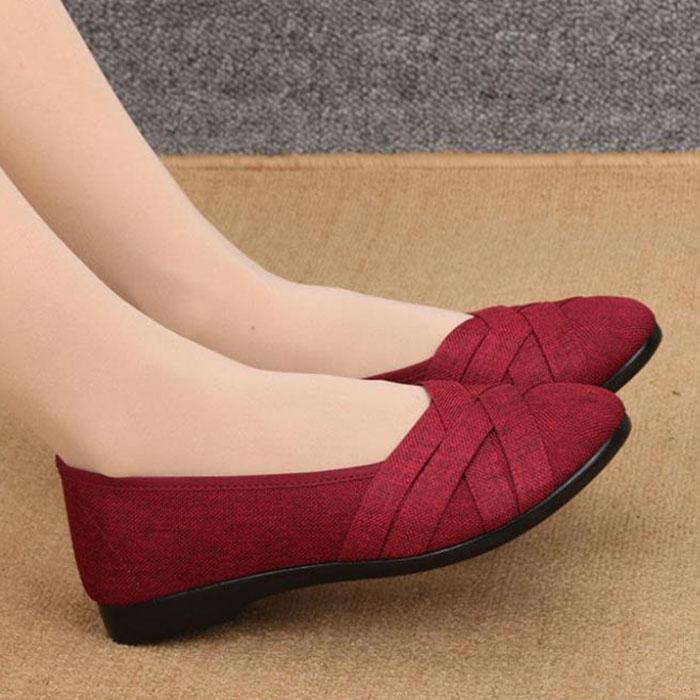 Old Beijing Cloth Shoes Women's Single Shoes Black Casual Shoes Non-slip Breathable Work Shoes Flat Shoes