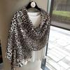 Retro Leopard Print Cotton And Linen Scarf, Women'S Spring And Summer Neck, High-End Feeling, Spice Girl Decorative Silk Scarf, Thin Outer With Shawl