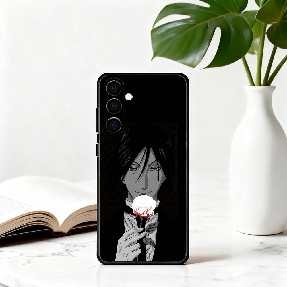 B-Black S-Sebastian M-Michaelis B-Butler Phone Case Black Silicone Soft For Samsung Galaxy A73,A72,A71,A70,A53,A52,A51