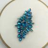 Iron On Rhinestone Floral Applique Handmade Glass Beaded Patch for Wedding Bridal Dress DIY Accessory