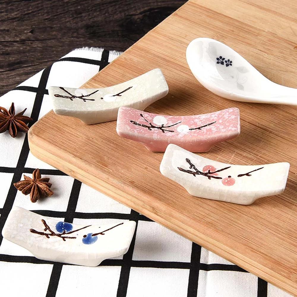 1/4/10Pc Japanese Plum Blossom Ceramic Chopstick Holder Creative Kitchen Supplies Household Chopstick Holder Care Gadget