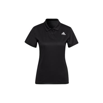 Solid Color Logo Polo Shirt Women Tops Black HI5687