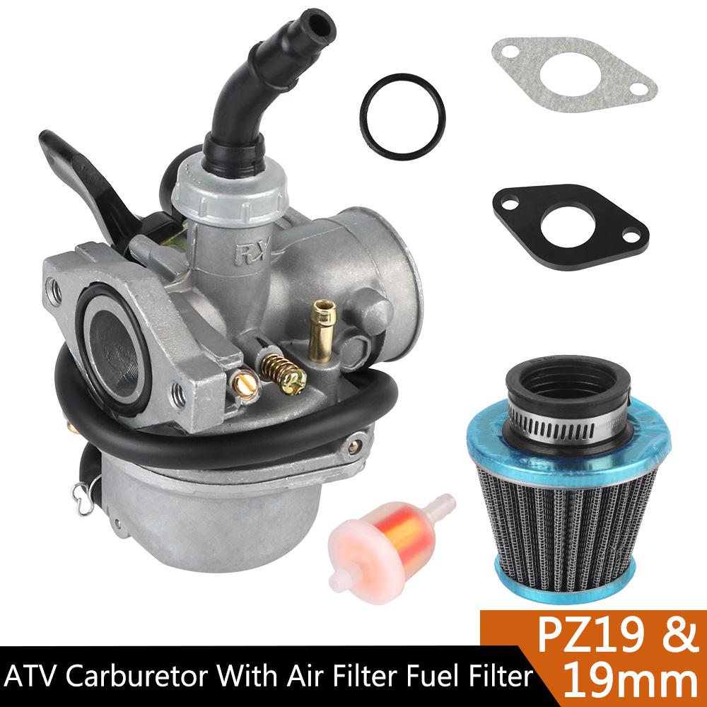 PZ19 Carburetor For 50cc 70cc 80cc 90cc 110cc 125cc ATV Dirt Pit Bike 19mm Carb with 35mm Air Filter For Taotao Honda CRF Carburetor Fuel Filter