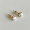 ELYONA ELYONA Light Back Pearl Earrings 8mm (Gold/Silver)