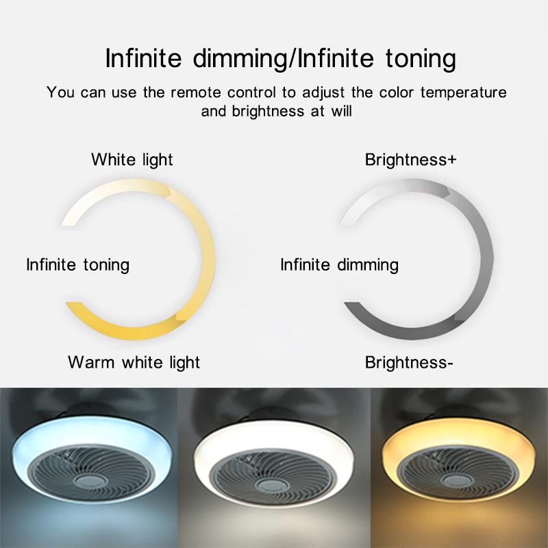 220V/110V 3 Gear Wind Speed Nordic Modern Smart Ceiling Fan With Light Dining Room Bedroom Ventilator Lamp Remote Control 45cm Te Huo Da Yu 2KG