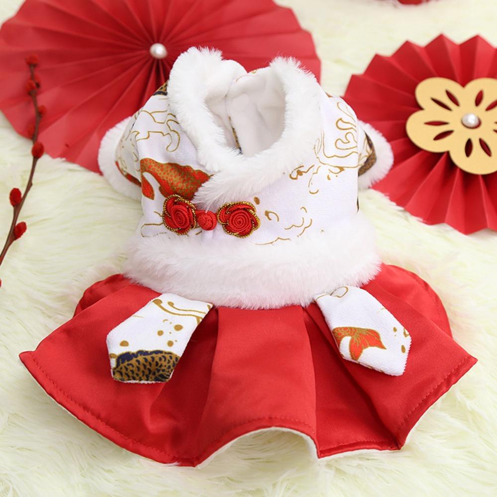 Cat New Year Celebration Dog Cat Pet Supplies Autumn and Winter New Small and Medium-sized Dog Two-legged Four-legged Dog Clothes