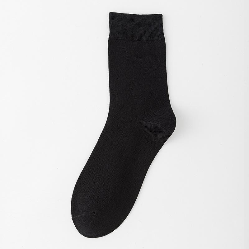 

Мужские весенне-осенние простые повседневные носки из чистого хлопка, не скатывающиеся, подходящие ко всему 1 pair чёрный