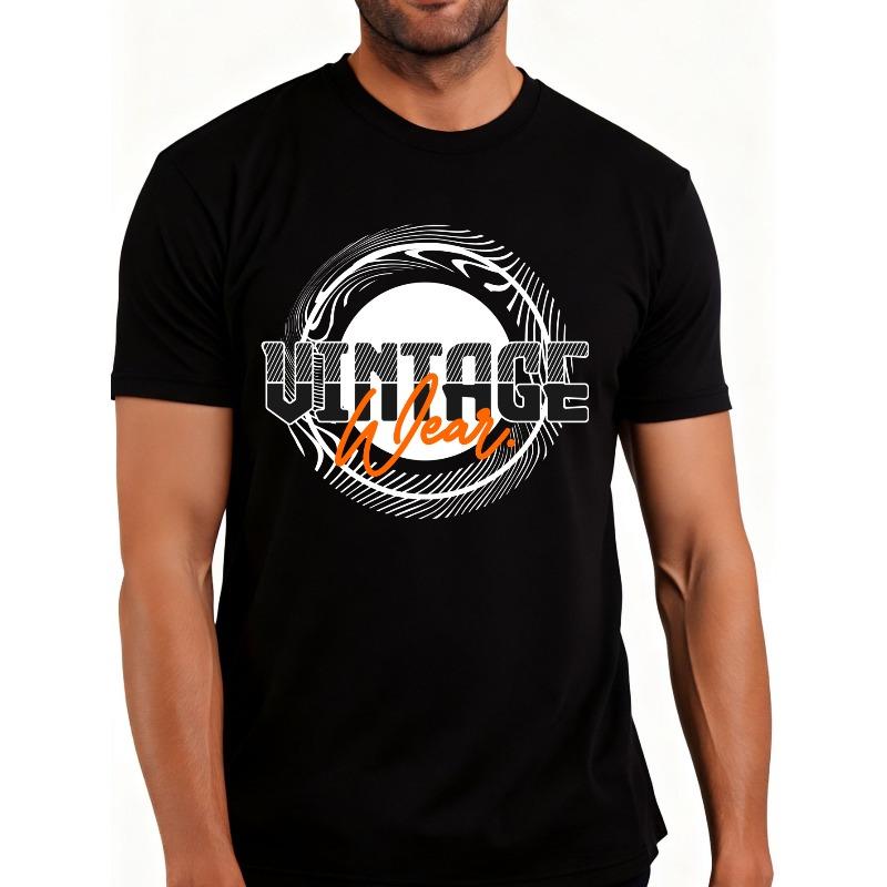 European sizes Casual Style Men's T-Shirt Vintage Year Graphic Design Summer Wear Gift for Him
