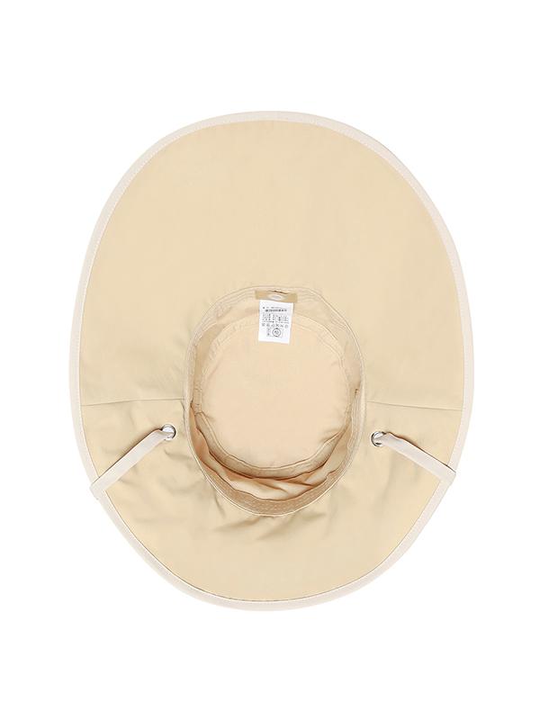 BBC EARTH Color Block Wide-Bridal Bucket Hat_Beige