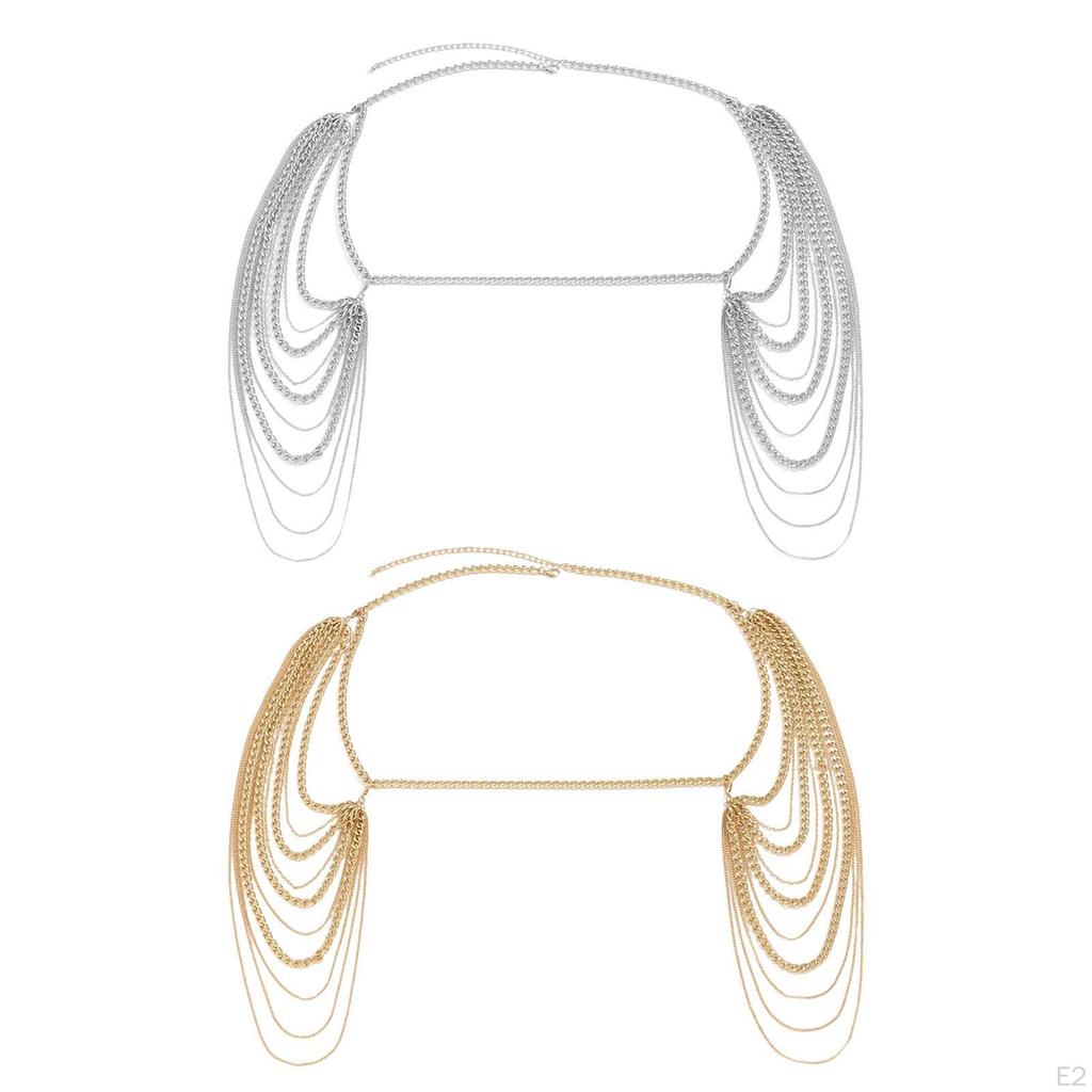 Body Chain for Women Metal Shoulder Necklace Punk Jewelry