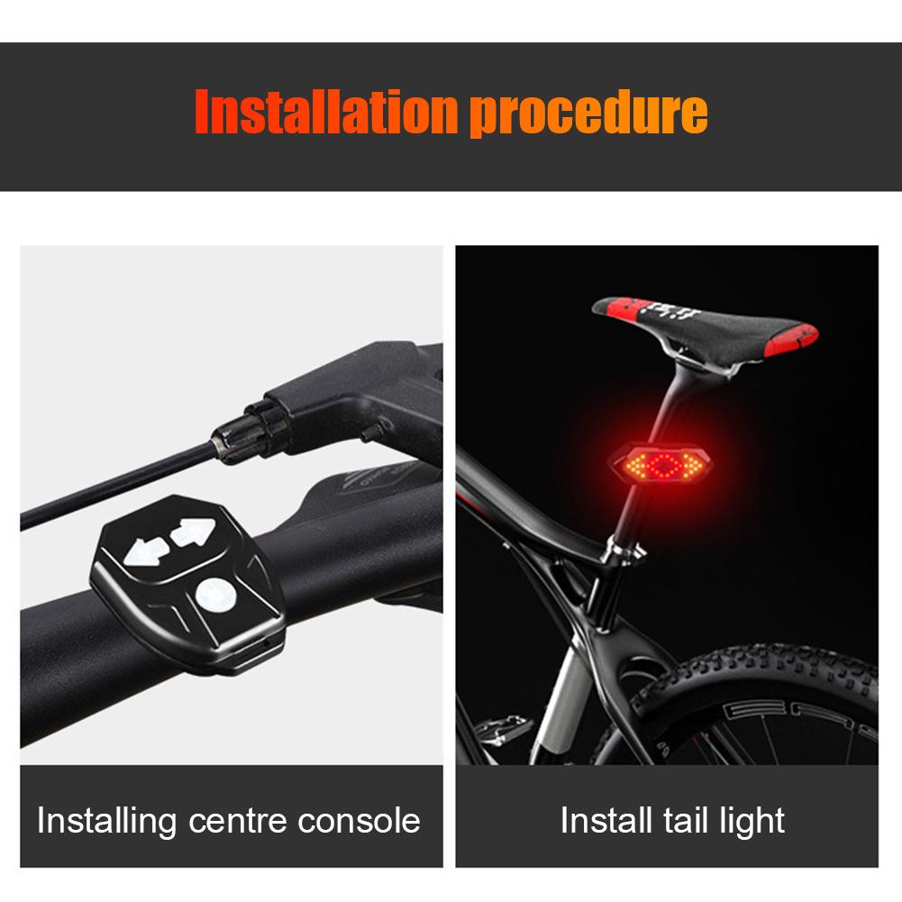 Wireless Bike Horn Alarm with Turn Signals USB Rechargeable Warning Cycling Lighting for Night Riding Bike Tail Lights