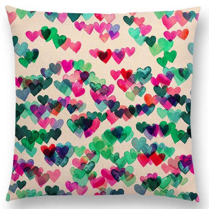 New Colorful Geometric Patterns Moroccan Lattice Mosaic Hexagon Stars Hearts Flowers Pretty Car Cushion Cover Sofa Throw Pillow