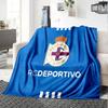 Deportivo A Coruna Crest Flannel Blanket, Soft Polyester, Modern Design, All-Season for Camping, Travel, Gifts for holidays or birthdays