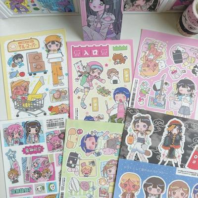 Zoete Coole Shibuya Meisje Stickers Kawaii Karakter Cartoon Y2K Stickers Handboek Dagboek Scrapbook Diy Decoratieve Sticker
