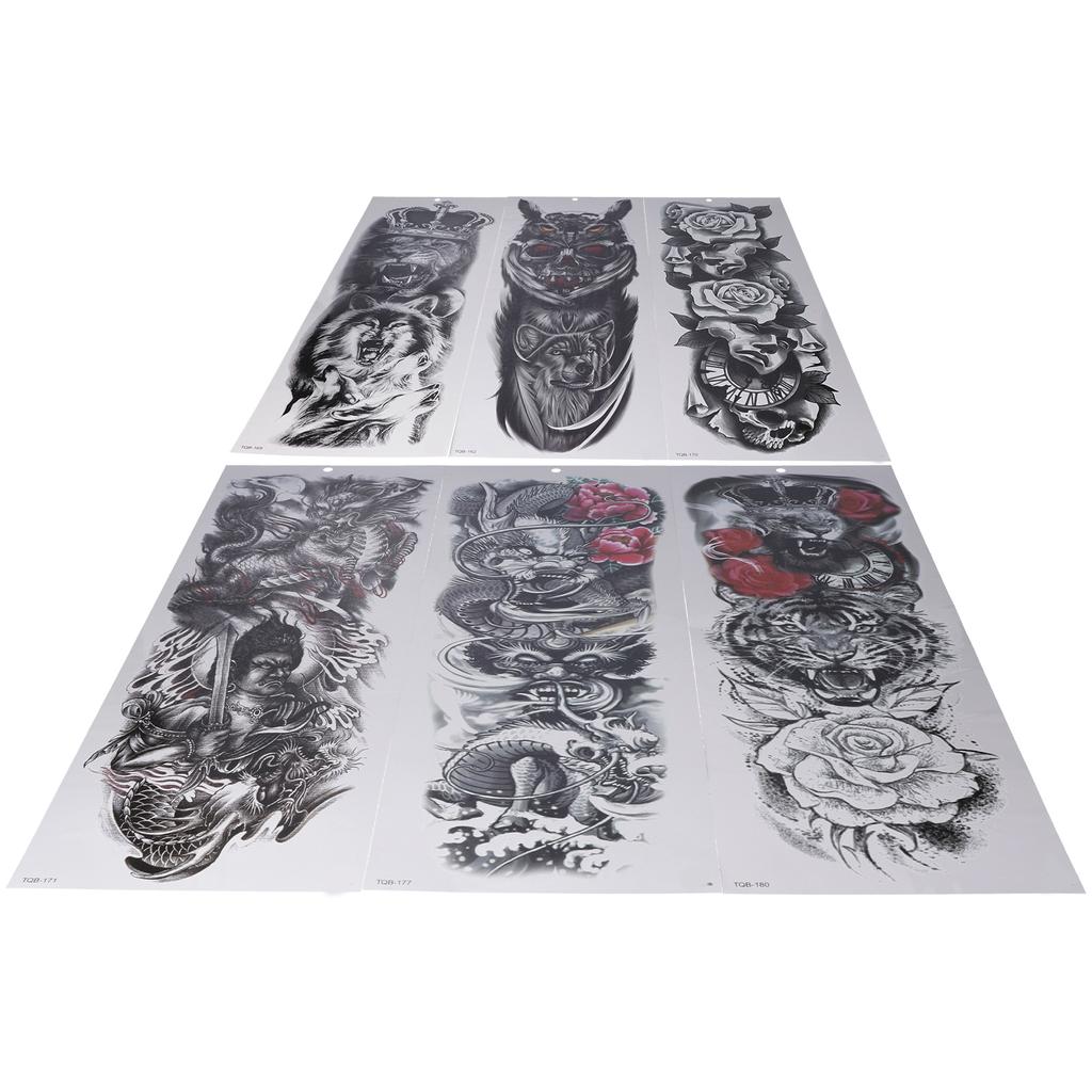 6 Listů Tetovací Nálepka na Celou Ruku Muži Ženy Vodotěsná Párty Módní Dočasná Tetovací Nálepka