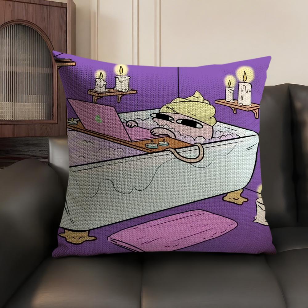 FUNNY Cartoon KKETNIPZ Cushion Cover Natural Linen Organic Fabric DoubleSided Printing Sofa Home Decor Gift Pillow Case