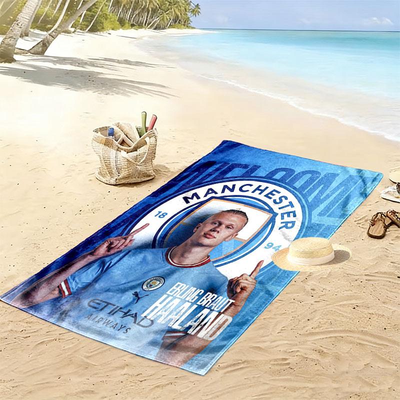 Erling Haaland Vibes Strandtuch, Großes Weiches Schnelltrocknendes Handtuch für Strand Camping Schwimmen