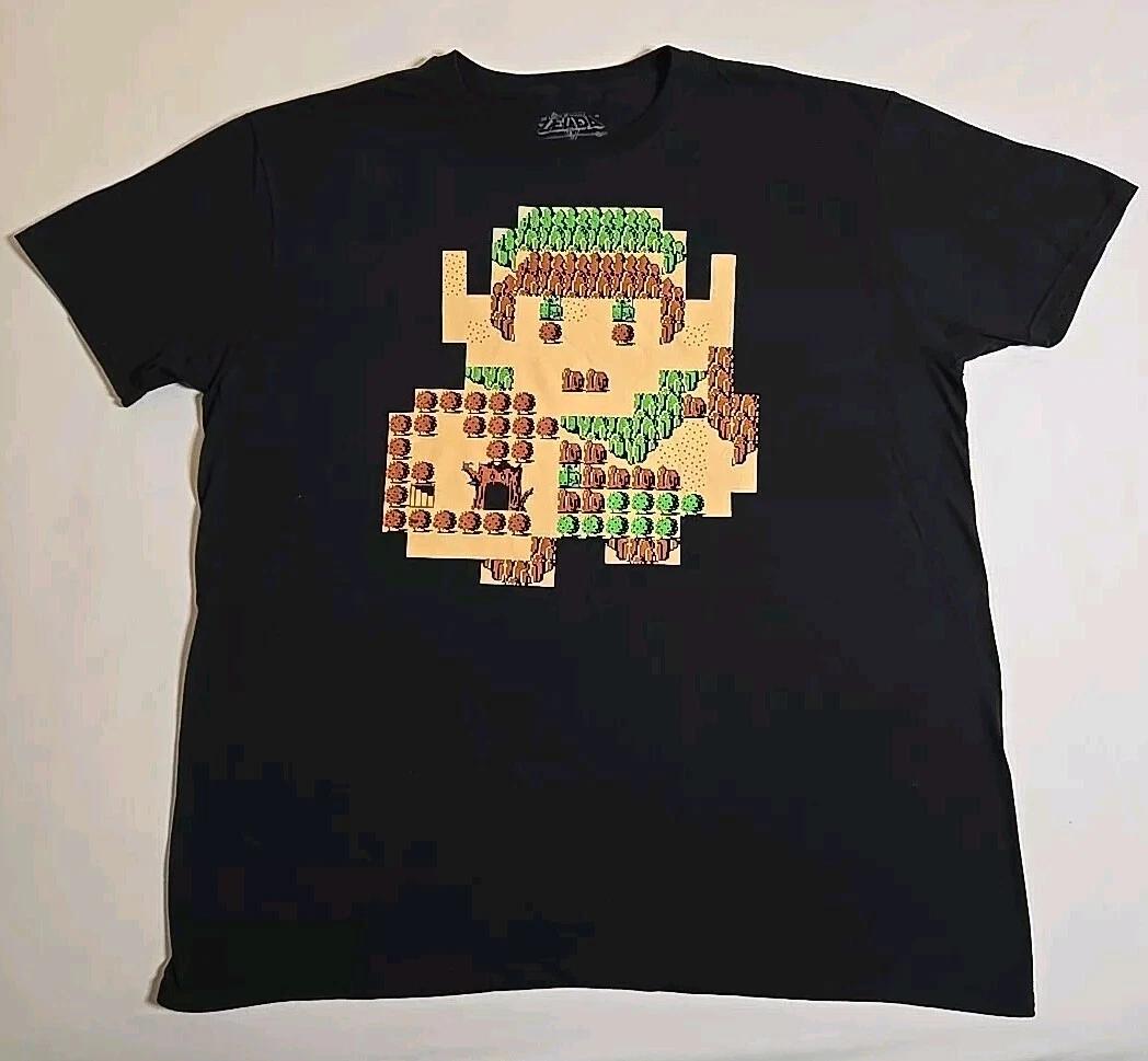 Legend Of Zelda  Link Map  Lootwear Exclusive T-Shirt Men s Solid Black Size XL 3XL