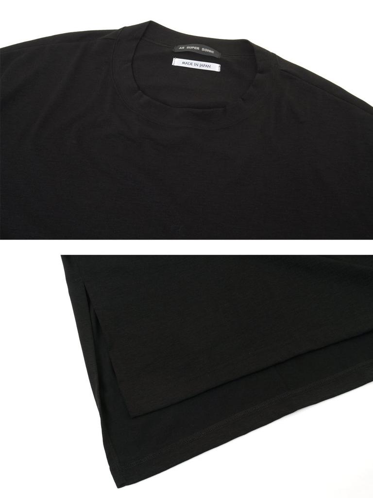 AS SUPER SONIC Cut and Sew Long Length Wide Sleeve Fashionable Black F Men's