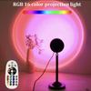 Hot Sale Led Sunset Lamp 16 Colors Rgb With Remote Control Rainbow Projection Night Light Led Sunset Light