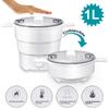 800W Folding Electric Skillet Kettle Heated Food Container Heated Lunch Box Cooker Portable Hot Pot Cooking Tea