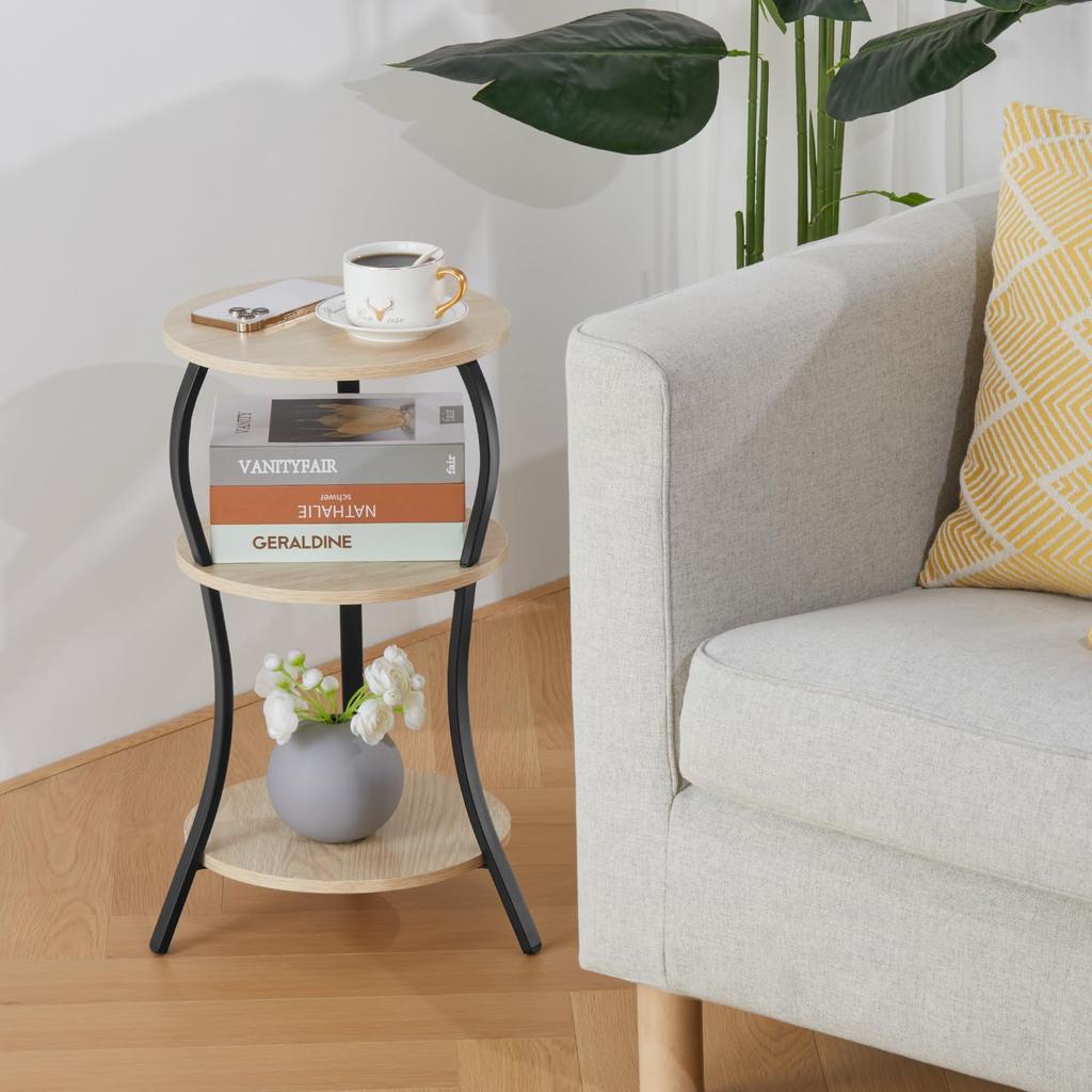 ZEXVIDA Round Retro Side Coffee Bedside Living Room Side Sofa Side Folding Side 30cm Wide X 30cm Deep X 55cm High Table, Table, Table, Table, Table,
