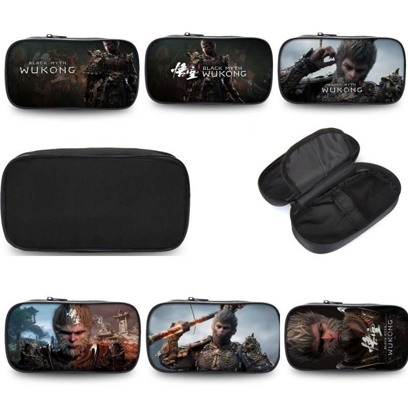 Wukong Myth Black Pen Case Double Layered  Large Capacity Fashionable Simple