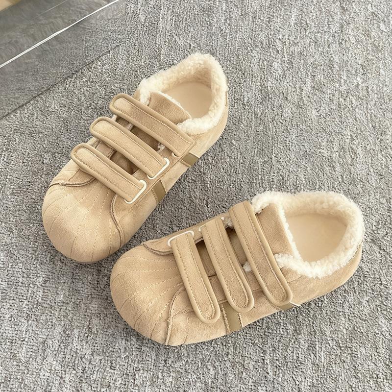 Women's thick sole winter lightweight warm fur one plush snow boots non-slip wear-resistant casual sports cotton boots