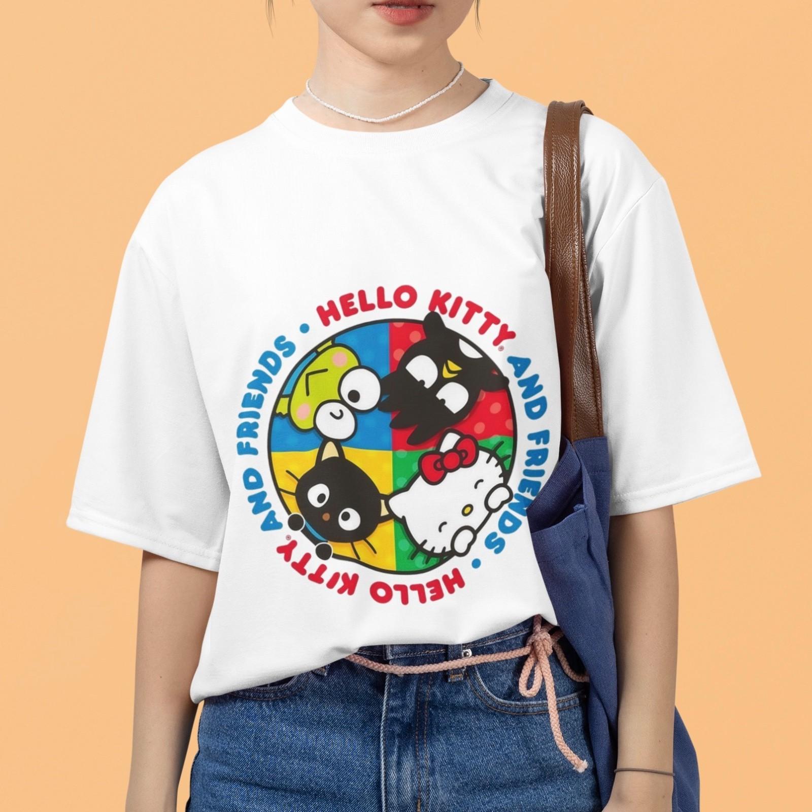 Hello Kitty T-Shirt with Friends Keroppi Badtz Maru Chococat Cute Kawaii Tee XXL