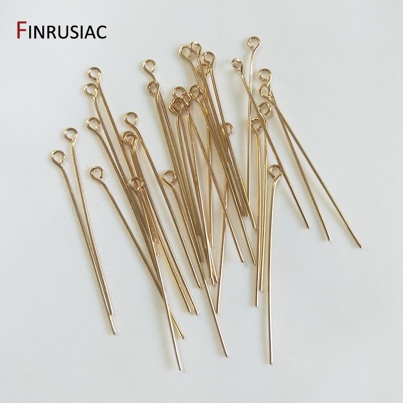 20-50mm Flat Head/Ball Head/Eye Pins Brass Metal Platinum Plated/18K Gold Plated DIY Jewelry Supplies Accessories